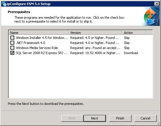 If running on 2003, prior to double clicking the ESM installer, download Windows Powershell.