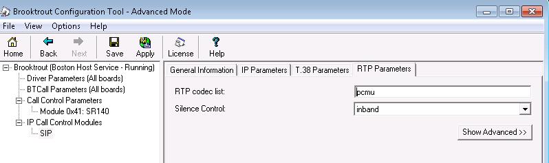 6.7. Configure RTP Parameters Select the RTP Parameters tab.