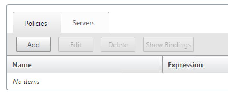 3. Next, we are going to create a SAML SP policy. Select the Policies tab and click Add.