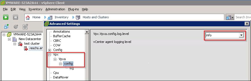 Figure 7 vcenter Server Log This contains information of all vsphere Client and WebServices connections, internal