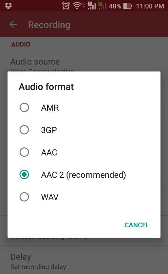 5. Pilih format audio yang dikehendaki. 6.