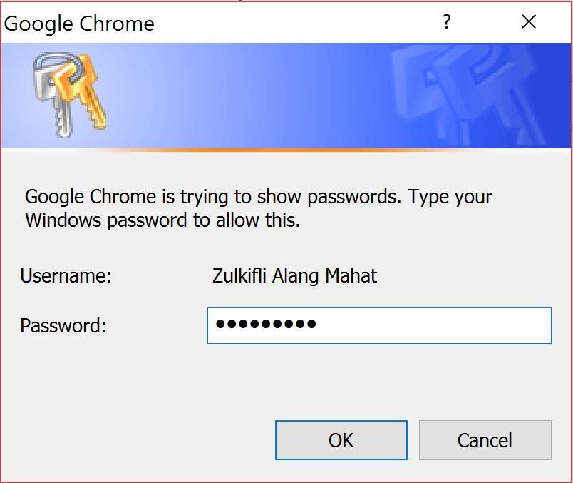 4. Klik Manage passwords 5. Ia akan memaparkan semua katalaluan yang anda simpan di dalam komputer anda.