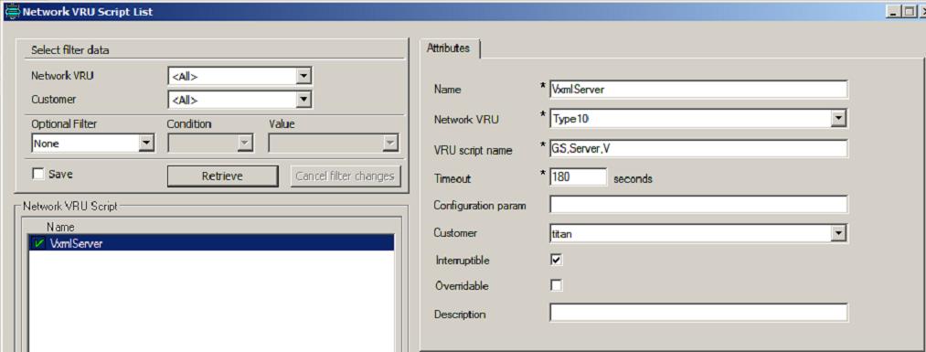 ICM Configuration Network VRU Script must be