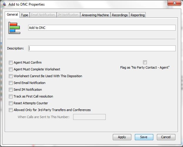 Administrators Creating Custom Dispositions for No Live Party Calls Some administrators create a custom disposition for calls passed to an agent when a live party is not reached (such as calls that