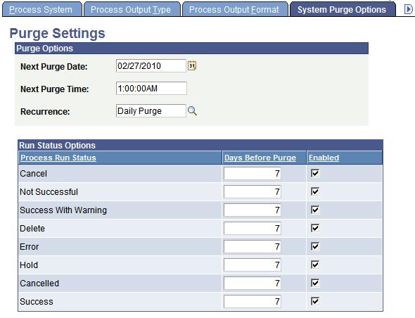 Defining PeopleSoft Process Scheduler Support Information Chapter 7 Format Lists the format types that are available for the selected process type and output type. This field is display-only.