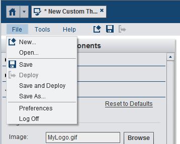 8 Chapter 2 Selected Tasks in the SAS Theme Designer 4.7 for Flex Locate and select the image that you want to use from your local hard drive.