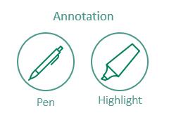 other option Pen allows you to annotate on the presentation Highlight allows you to highlight parts of  other