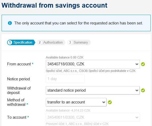10.2. Term Deposits Like with the savings accounts, you can also display the time deposits maintained with ČSOB and the requests regarding these deposits.