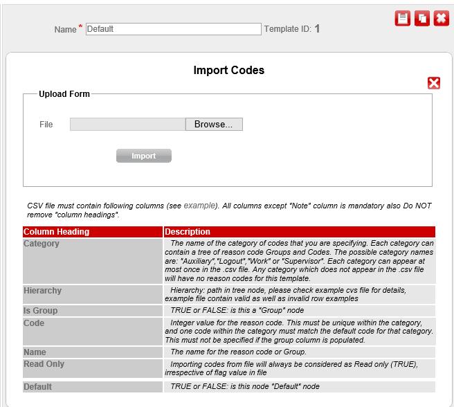 Configuring the Codes settings 7. Click the Browse button and select the Unicode text file you want to import. 8.