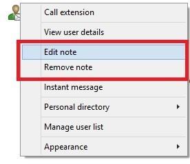 Right click the user again to edit or remove the note. 7.5.