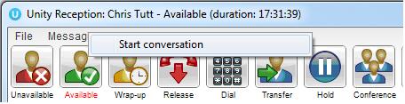 8.4 Docking & Undocking IM Conversations Depending on how Unity is configured, all new IM conversations will begin docked or undocked. You can undock a conversation by clicking the button.