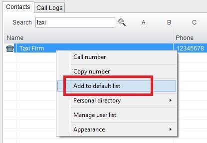 11.4 Including External Contacts in the Default Contacts List To pin a personal directory entry [or any other external contact] to the default Contacts list, right click and