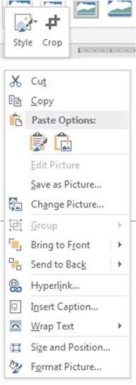 In the Arrange group, you can select the Wrap Text icon and choose one of the options shown here or select More Layout Options to open the Layout dialog box (next page), or Tip: Once you have text