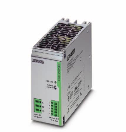 Primary switched power supply, 1-phase, output current: 5 A ITERFACE Data Sheet 103349_en_00 1 Description PHOEIX COTACT - 05/2008 Features TRIO POWER is the DI-rail-mountable power supply unit with