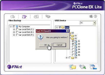 1. Click on PCCloneEX desktop shortcut to execute program. 2. Click on File Backup tab to specify Backup/Restore paths. 3.