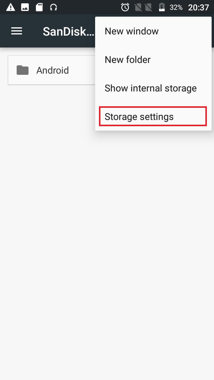 Go to Settings - > Storage - > SD card and touch