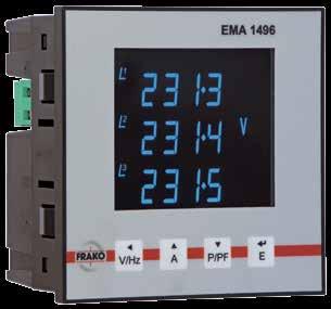 EMA 196 Mains Monitoring Instrument The unit measures and displays all major electrical and power quality parameters, including imported real and reactive energy, in terms of Wh, kwh, MWh, VArh,