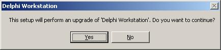 The Workstation Setup update proceeds and the following message box opens: 3. Click Yes.