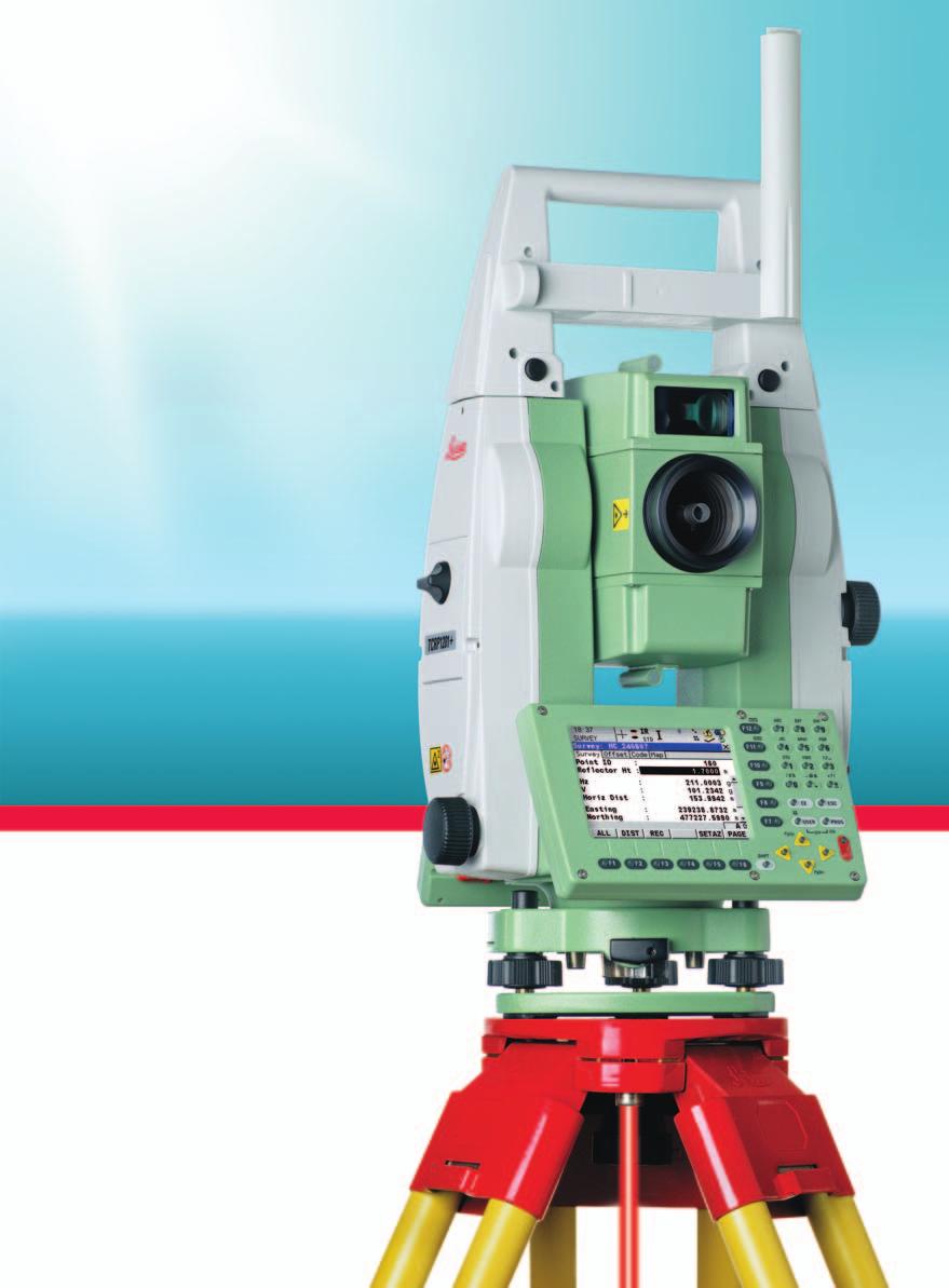 Leica TPS1200+ Exceptional performance and outstanding features Fast, precise, long-range EDM Coaxial, high-accuracy EDM with various measuring modes. 3 km range to a single prism.