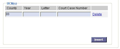 W INDOW LEGAL PAGE UCN(S) GROUP BOX D O T HIS Number in the Number field. 53. Select Local from the Court drop down, if 54. Click on the Delete hyperlink. 55. Click the No button. Number field. The user selected value is displayed in the Court field.