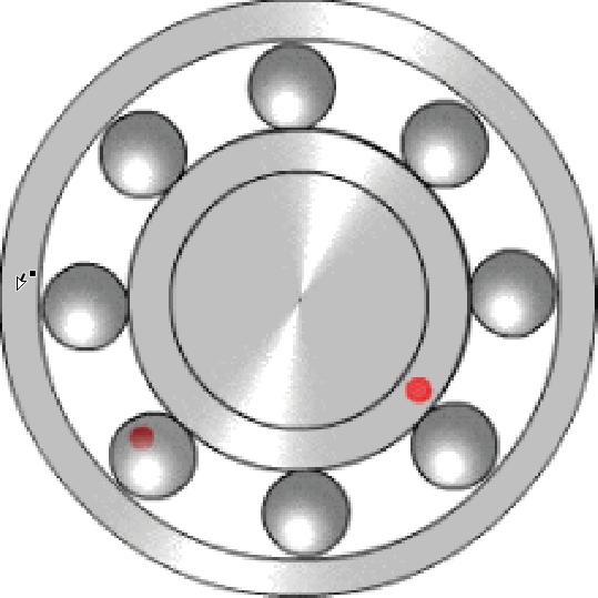 The damage frequencies of a rolling element bearing depend on the bearing geometry (defined via bearing type and manufacturer) and are unique for each bearing.
