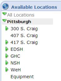 Click Pittsburgh to show all of the locations that are available within SCS.