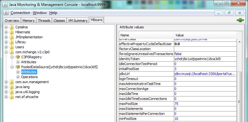 Load Testing and Performance Tuning 4. Then, select the Attributes subnode. The system will display the database connection pool attributes as shown in the following screenshot.