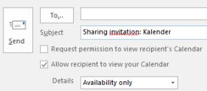 To share a calendar an email containing a sharing invitation is sent. The sharing invitation grants the recipient access to your Calendar.