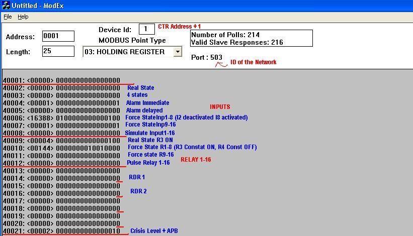 Modbus TCP demo In the GuardPointPro installation directory you can find a Modbus TCP demo application: TCP_MDB.exe How to use the Modbus TCP demo: 1. Run GuardPointPro 2. Run TCP_MDB 3.