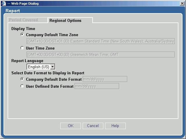 Introduction to Standard and Advanced Reports Viewing Advanced Reports Defining the Display Time, Language, and Date Format For an Advanced Report 1 Click the Regional Option tab (Figure 14).