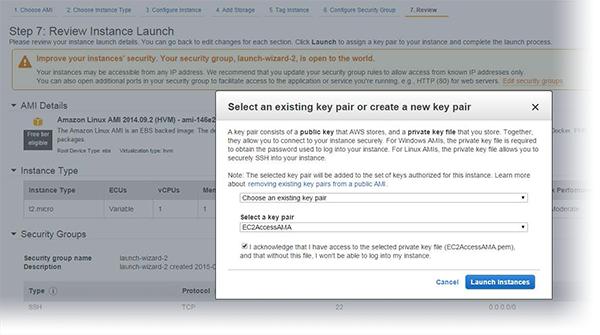 Part 4: Conﬁgure Amazon EC2 Access to the Amazon Redshift Cluster 13. Choose Launch Instances. 14.
