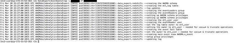 Part 6: Create the Schema in Amazon Redshift DataBackﬁll.startdate should be the format YYYY/MM/DD. Select the date you started exporting data to Amazon S3.