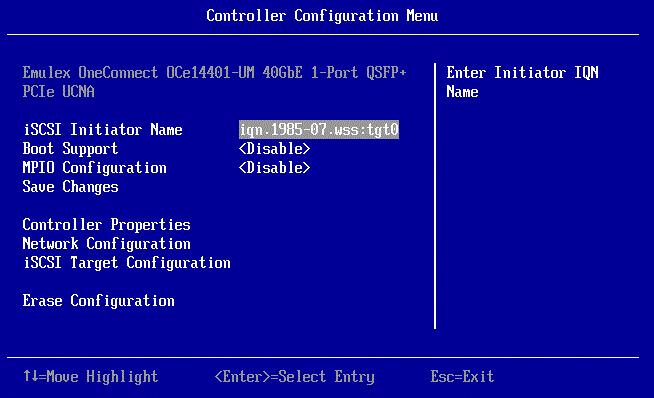 12. Configuring UEFI for iscsi Configuring MPIO 168 The Controller Configuration Menu screen (Figure 12-2 on page 168) is displayed. Figure 12-2 Controller Configuration Menu Screen 2.