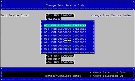 13. Configuring UEFI for FCoE Configuring Adapter Parameters 203 Figure 13-13 Change Boot Device Order Screen with Revised Boot Order 6. Verify that the boot device list order is correct.