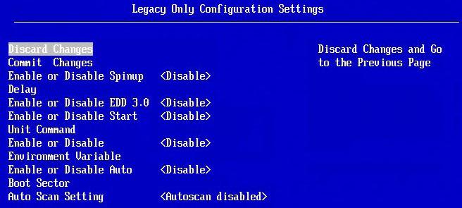 13. Configuring UEFI for FCoE Configuring Legacy Only Settings 211 Configuring Legacy Only Settings Configuration settings for some adapters are available only through the Legacy Only Configuration