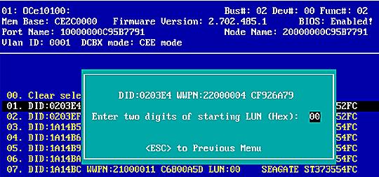 6. Using the FCoE Boot BIOS Utility for x86 and x64 Architectures Configuring Boot Devices 83 3.