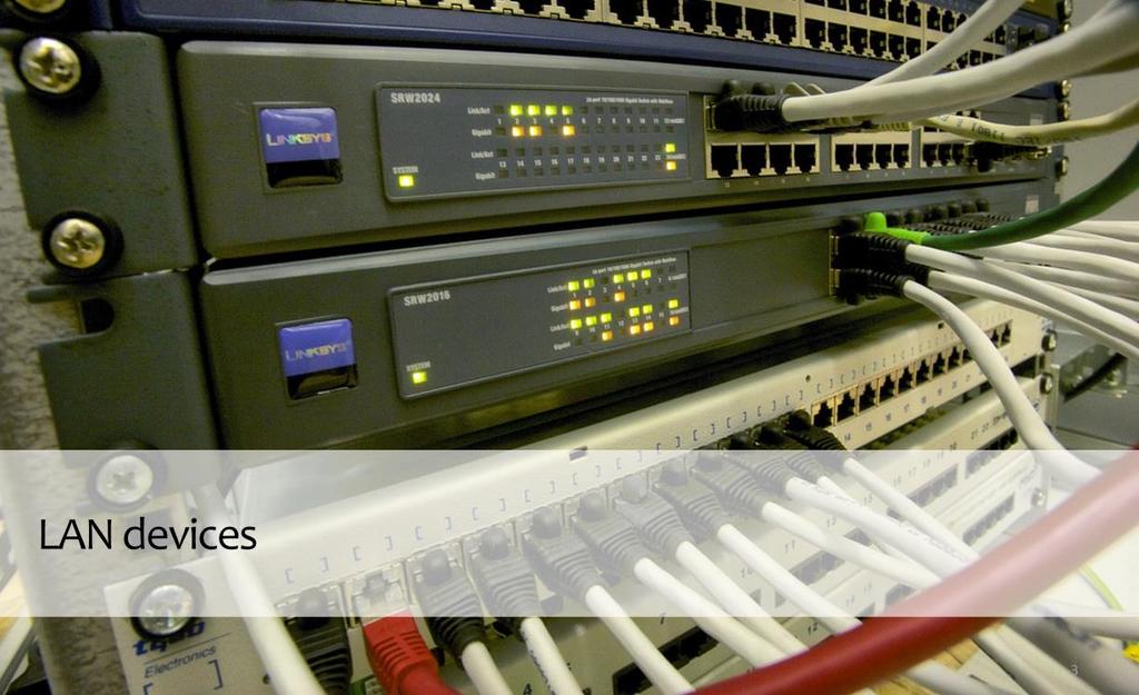 The typical networking hardware for a local area network includes gateways, routers, network bridges, switches, hubs, and repeaters.
