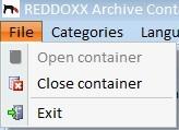 Image: Close a container Image: Number of mails found in container When the container has been opened successfully, the option Close container will now be