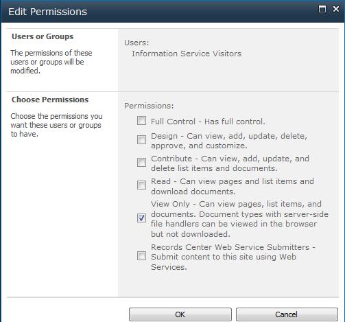 1. Edit User Permissions: check the box next to the group or individual name that you would like to make the changes to and