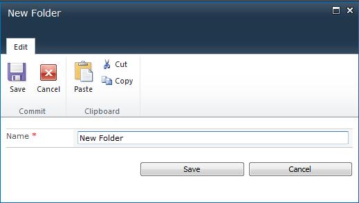 Select the library in which you would like to create a folder and click on Documents on the ribbon. 2. Click on New Folder. 3. Give the folder a name and click on Save. 4.