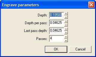 Click on the box to the right of the depth and set the passes to 4 and click OK and OK. 15.
