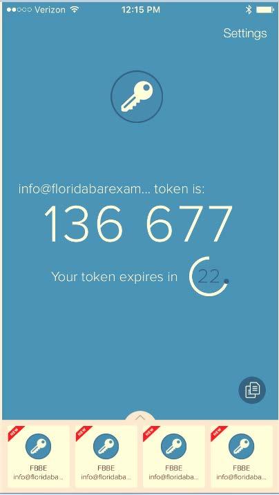 Once you have scanned the code, a six-digit token will appear on your smart device.