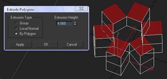 Go to extrude, select extrude by polygon not as a group or local, then select the value of extrusion that gives