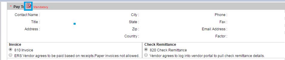 Review Invoice and Check Remittance selections Enter address