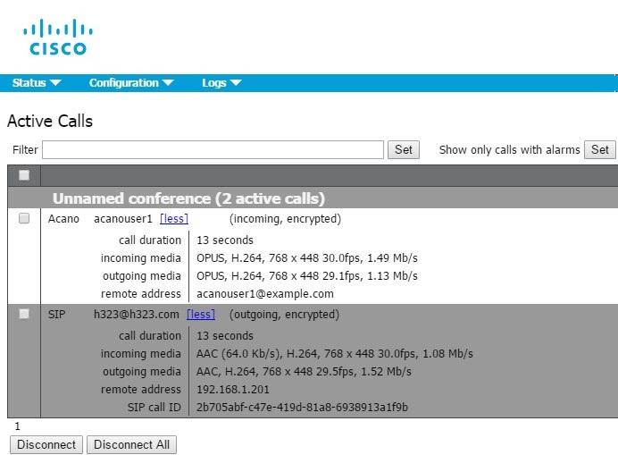 3 Call Testing Where: (1) is a Cisco Meeting App call to example@example.