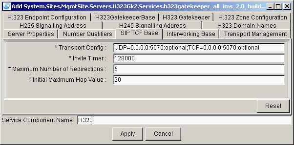 Figure 11 SIP TCF Base tab 36 Table 6 SIP TCF Base tab field descriptions (Sheet 1 of 2) Field Value Description Transport Config Invite Timer Type=string Default=UDP=0.0.0.0: 5070:optional;TCP=0. 0.