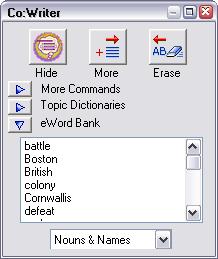 Click on Select to view a listing of available topics. The left-hand pane shows the various categories that are available, while the right-hand pane shows the dictionaries.