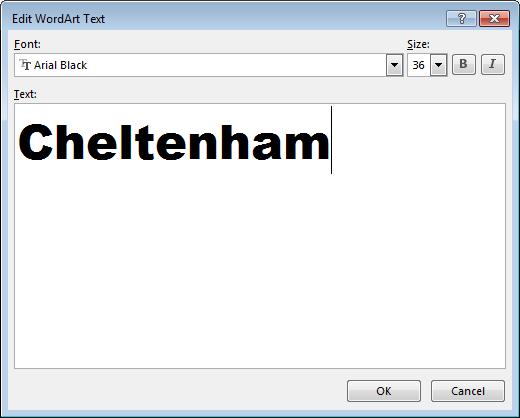 Select your desired font from the Font drop down box and size of the text from the Size drop down box.