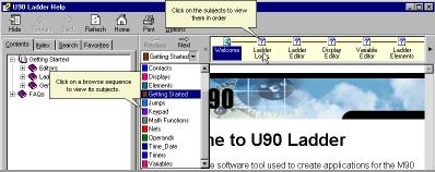 U90 Ladder Software Manual Printing Documentation All of the topics in this help file are contained in the U90 Ladder Software Manual.