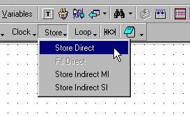 U90 Ladder Software Manual 2. Select Store Direct from the Store Menu. 3.